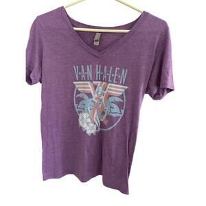 Vintage Van Halen Girl Teen XL Tee Shirt Top Purple Grunge Indie 80s